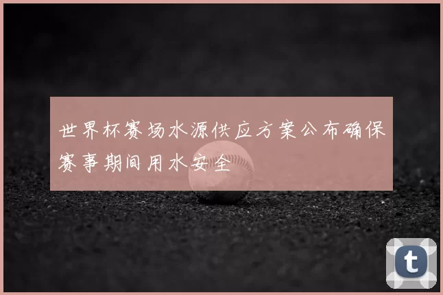 世界杯赛场水源供应方案公布确保赛事期间用水安全